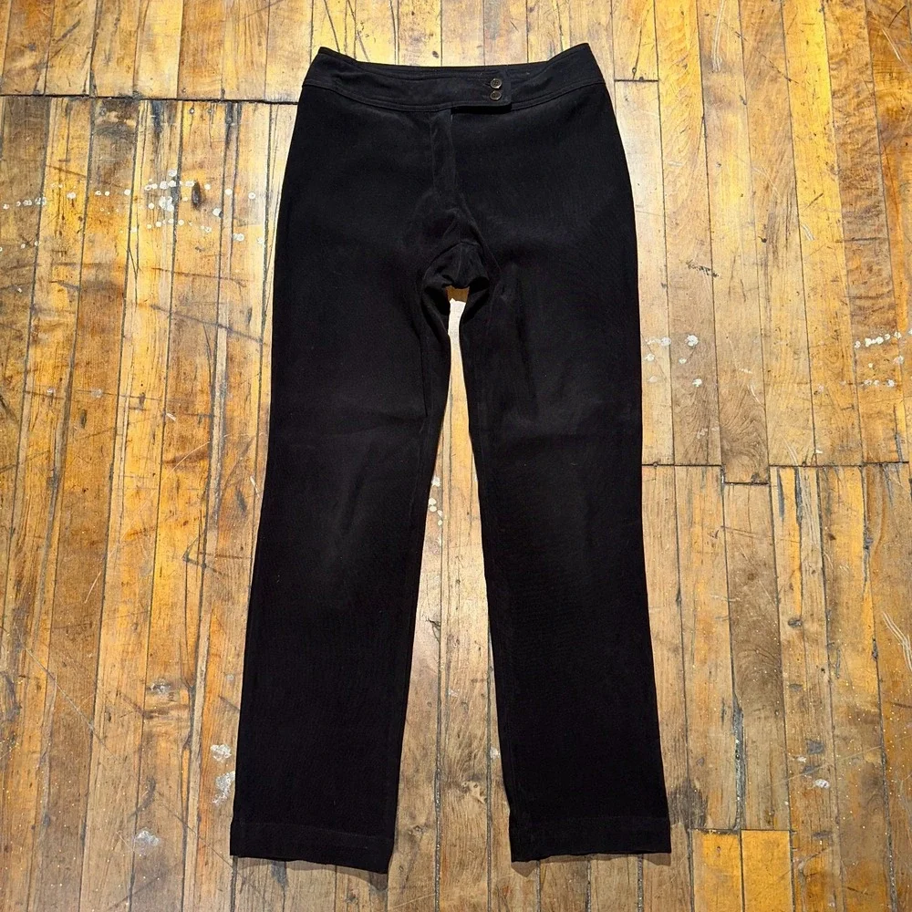 Old Navy Pants Women's Size 4 Brown Solid Flat Front Slim Fit Straight Leg Comfy